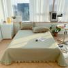 Cb # 40S Algodão Algodão Lavado Estilo Coreano Algodão Babados Acolchoado Colcha Acolchoada Conjunto de Três Peças Cama 1,5m1,8m Cama Doméstica