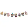 Decoraciones de Fiesta de Cumpleaños Temáticas de Gato para Mascotas Suministros Bandera de Cumpleaños de Gato de Dibujos Animados Inserto para Pastel
