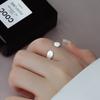 Anillo de garra de gatito japonés de plata S925 bajo el árbol baniano para mujer, lindo, personalidad, estudiante, plata lisa, anillo de comida, abertura ajustable