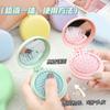 Mini peine de aire plegable portátil de color caramelo con cojín de aire, peine de masaje para el hogar, peine para la cabeza para niños y niñas