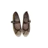 Zapatos Planos Mary Jane de Terciopelo con Lazo Xiaxianjia 2026 Nuevo Estilo Francés Estilo de Noche Zapatos para Mujer