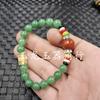 Pulsera de cuentas de ábaco verde seco de jade esmeralda luantong ágata cuentas cielo pulsera jade blanco Hetian de Xinjiang pulsera de jade de múltiples vueltas