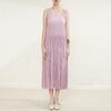 Miyake Vestido sin mangas adelgazante plisado de alta gama a la moda para mujer, verano nuevo, vestido de chaleco elegante y suave con tirantes