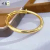 Tienda de Oro Mismo Estilo Pulsera de Anillo Lisa Ponderada 6N Push-Pull, Pulsera de Color Sólido de Larga Duración, Pulsera Gruesa Ajustable