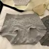 Calcinha Antibacteriana Macia de Cobertura Total Cintura Média Sem Costura para Meninas Cuecas Respiráveis de Alta Elasticidade para Outono e Inverno