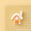 Nuevo lindo casa de dibujos animados pequeña DIY pinza para el pelo de pegamento de crema, diadema, pegatina para funda de teléfono, accesorio de resina