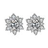 Brincos de diamante de alto carbono com quatro garras redondas e quadradas ao vivo, femininos, Ins Love, em forma de coração, 925, prata esterlina, agulha, 5A, zircônia, brincos de seis garras