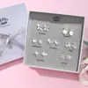 Pendientes Plata de Ley 925 Set de Pendientes para una Semana Pendientes de Perla de Alta Gama Regalo de San Valentín Cumpleaños para Novia