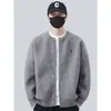 Chaqueta de Béisbol Bordada para Hombre Primavera y Otoño 2025 Nuevo Cárdigan Simple de Punto Chaqueta Top de Primavera para Hombre Tendencia