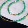 Diseño Estilo Ins Collar de Ágata Verde Natural de 4 mm Hebilla Chapada en Cobre 18K Pulsera Elegante de Lujo Accesible para Niñas