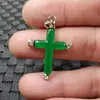Atacado Rocha de quartzo jade Pingente de cruz de jade Colar com pingente de cruz de turquesa pingente de jade