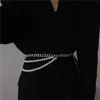 Cadena de Cintura Metálica con Perlas para Mujer Ins Tendencia Falda JK Traje Abrigo de Lana Cinturón de Cadena Cintura Versátil