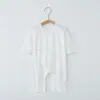 Mameluco de Algodón Puro Transpirable para Bebé con Mangas Largas y Mariposas, Traje de Gateo con Cuello Cruzado Inclinado, Traje de Aire Acondicionado para Bebé Recién Nacido de Primavera y Verano
