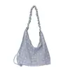 Bolsa Tote Estilo Coreano Floral Elegante para o Dia a Dia de Mulheres, Nova Tendência Plissada para Estudantes, Aula, Casual, de Ombro, Transversal