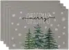 Manteles navideños transfronterizos 4 juegos de platos de cena tazas con tapetes termoaislantes Manteles decorativos para la atmósfera de las fiestas navideñas