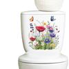 Planta Flor Tampa de Vaso Sanitário Adesivo Decorativo Janela de Banheiro Vidro Flor Borboleta Removível PVC Adesivo de Parede para Cabelo