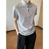 Camiseta Henley retro americana para hombre, verano, corte limpio, manga corta, hombro normal, adelgazante, top corto, estilo polo