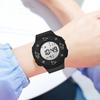 Reloj electrónico esfera redonda calendario semana luz nocturna despertador