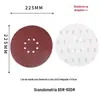 Disco Lixa Flocado Vermelho de 9 Polegadas com 8 Furos para Polimento de Parede, 225mm Lixamento a Seco com Suporte Flocado com Velcro para Lixadeira de Parede