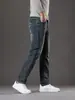 Jeans de Mezclilla Lavada Estampada Retro Gruesos Otoño Invierno 2026 para Hombre Pierna Recta Ajustada Elásticos Modernos Versátiles Pantalones Largos