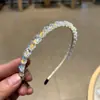 Diadema de Flor de Cuatro Hojas de Cristal para Mujer Diadema Mori Hecha a Mano de Alta Gama Tocado para Salir Estilo Hada Celebridad de Internet Nuevo 2025