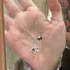 Collar de Estrella Cintura Pequeña para Mujer Ins Nicho Nuevo Estilo Minimalista Collar de Flor Rosa Cadena para Suéter para Estudiantes Mujeres Moderno