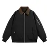 Estilo Casal Outono e Inverno Jaqueta de Trabalho Roupas de Algodão Juventude Tendência Versátil Exterior Gola Reversível Casaco de Algodão Jaqueta Acolchoada Masculina Masculina