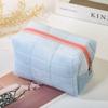 Bolsa de Cosméticos de Felpa de Gran Capacidad para Mujer, Linda, Acolchada de Alto Color, Larga Cuadrada, Bolsa de Almacenamiento para Viaje, Bolsa de Lavado de Cosméticos