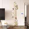 Cabide de Painel Perfurado para Hall de Entrada, Adesivo de Parede com Régua de Altura para Crianças, Gancho de Parede para Quarto, Cabideiro de Painel Perfurado