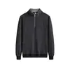 Sudadera con cremallera media y cuello alto para hombre, mezcla de algodón y lana, nueva para otoño, top chaqueta casual holgado de manga larga