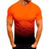 Comércio exterior transfronteiriço Europa e Estados Unidos verão masculino lazer esportes camiseta moda 3D gradiente cor gola redonda manga curta esportes masculinos