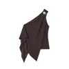 Z Estilo Europeo Transfronterizo 2026 Nueva Moda Elegante Ropa para Mujer al por Mayor Sencillo Crepé Top Asimétrico 1198452