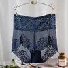 Pantis de Encaje de Cintura Alta Transfronterizos, Huecos Sexy Transparentes Sin Costuras Tallas Grandes Levanta Glúteos Algodón Puro en la Entrepierna Calzones para Mujer