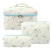 Bolsa Cosmética Portátil Grande Capacidade Floral Pequeno Armazenamento Algodão Acolchoado Portátil Flores Fofas Ins Viagem Estudantes