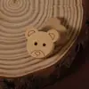 Botones Creativos de Oso de Madera Hechos a Mano DIY Botones de Madera de Dibujos Animados en Color Madera Natural para Ropa Infantil, Botones de Dos Agujeros Cosidos a Mano