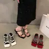 Sandalias de Tacón Alto de Verano para Mujer Chuyuji, Estilo Francés de Noche, Vintage, Combinadas con Faldas, Sandalias Romanas, Chanclas de Chica Atrevida para Uso en Exteriores