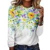 Popular camiseta de manga larga 3D para comercio exterior europeo y americano 2024, mujer, color liso, figura de flor, ropa para mujer de comercio exterior europeo y americano, un pelo lacio