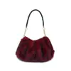 Bolsa de Hombro de Felpa Estilo Elegante para Mujer con Pliegues Nube de Piel Sintética de Visón Nueva Colección Otoño/Invierno 2025 Bolsa de Hombro con Cadena Bolsa de Axila