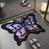 Tapetes de Chão Especiais em Formato de Borboleta de Alta Qualidade para Fronteira, Tapetes de Entrada de Banheiro, Tapetes de Pé para Banheiro Absorventes de Água, Antiderrapantes, de Secagem Rápida