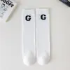 Calcetines de pantorrilla a rayas con letras blancas y negras estilo Año Nuevo para niños, Modernos, Sencillos, Transpirables, Delgados, de media pantorrilla para niños pequeños y medianos, Al por mayor