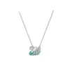 Versión Alta Collar Cisne Shijia para Mujer Cisne Degradado Blanco y Negro Elementos de Corazón Palpitante Cadena de Clavícula de Cristal Lote de Fabricante