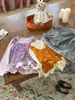 Conjunto de Dos Piezas de Modal para Niñas 2026 Otoño Nuevo Camisa Base de Manga Larga con Volantes de Lunares para Niñas, Versátil para Usar en Capas