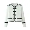 Comércio Exterior Europeu e Americano Transfronteiriço Roupas Femininas Aliexpress Moda Blazer Curto Simples Versátil Gola Alta Pequena