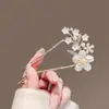 Horquilla China en Forma de U Súper de Hada, Nueva Horquilla Doble de Perlas en Forma de U Estilo Chino, Accesorio para el Cabello Hanfu Estilo Antiguo, Horquilla Simple y de Alta Gama para Mujeres