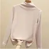 Nueva Camisa Base de Terciopelo Cálido de Invierno con Cuello Medio Alto para Mujer Otoño e Invierno Interior Versátil de Manga Larga Negra Cuello Medio Ajustado