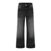 Estilo básico minimalista de calle, jeans de mezclilla lavada con efecto "bigotes de gato", nueva colección de otoño, pantalones largos casuales rectos tricolores estilo americano, ligeramente acampanados