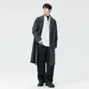 Abrigo de Lana Holgado de Longitud Media Casual para Hombre Primavera 2026, Abrigo Estilo Coreano para Jóvenes, Ropa Casual de Moda para Caballero