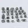 Cuentas espaciadoras de plata 999 vintage de Shanxi, anillos corredizos, accesorios de terrón de azúcar, adornos culturales y artísticos para DIY