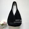 Bolsa de Punto Mismo Estilo de Blogger ¡Súper Popular! Bolso Tejido Calado Estilo Coreano para Vacaciones Perezosas, Nuevo Modelo para Primavera/Verano 2026
