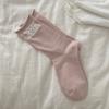 Calcetines Apilados con Lazo Floral Pequeño Rizado para Niños, Transpirables Ligeros, Calcetines de Media Caña, Dulces Estilo JK Lolita